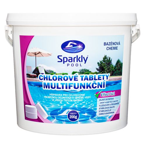 Chlorové tablety do bazénu 5v1 multifunkční 200 g 5 kg