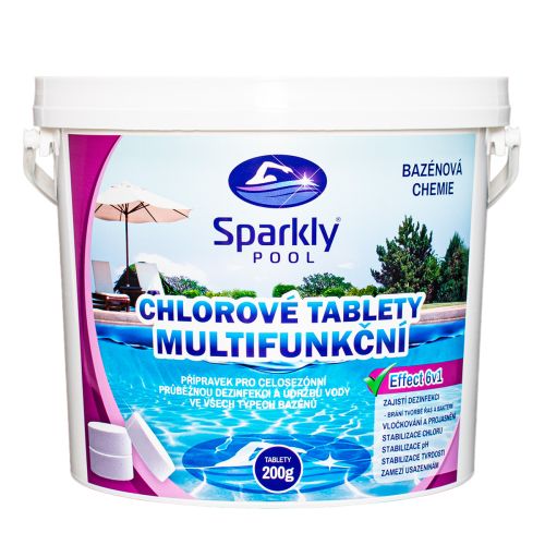 Chlorové tablety do bazénu 6v1 multifunkční 200 g 3 kg