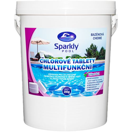 Chlorové tablety do bazénu 5v1 multifunkční 200 g 20 kg