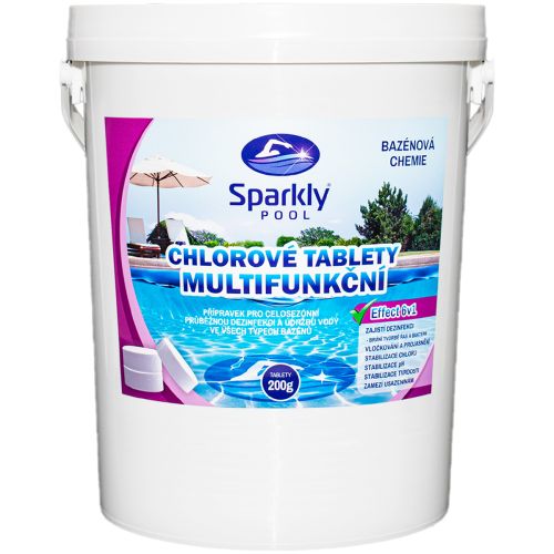 Chlorové tablety do bazénu 6v1 multifunkční 200 g 20 kg