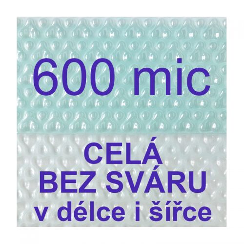 Solární plachta - fólie na bazén 600 mic transparentní - vzor 3 bubliny - celá bez sváru